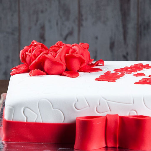 Kare Kırmızı Gül Butik Pasta